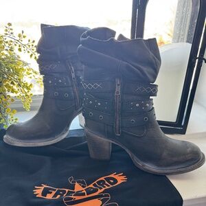 Freebird Blain Leather Boots Designer Luxury Belted Buckle Detail Handmade